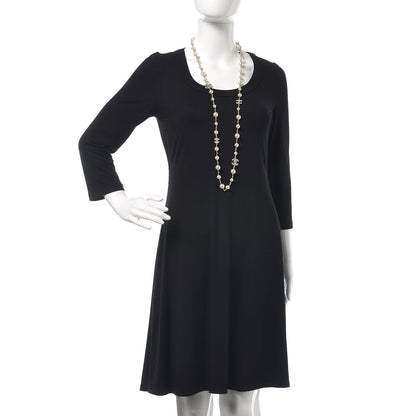 Chanel Pearl Baguette Crystal CC Long Necklace Silver 2 of 5