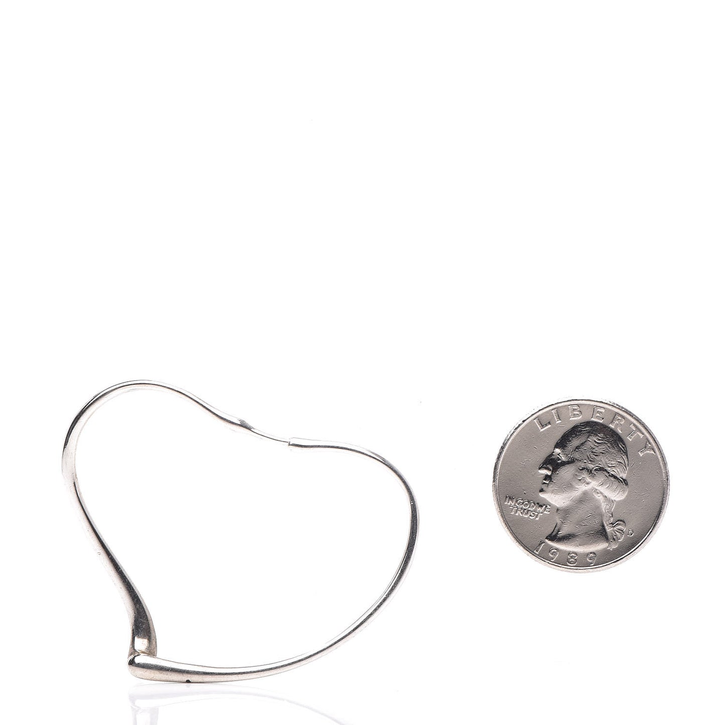 Sterling Silver Small Elsa Peretti Open Heart Hoop Earrings