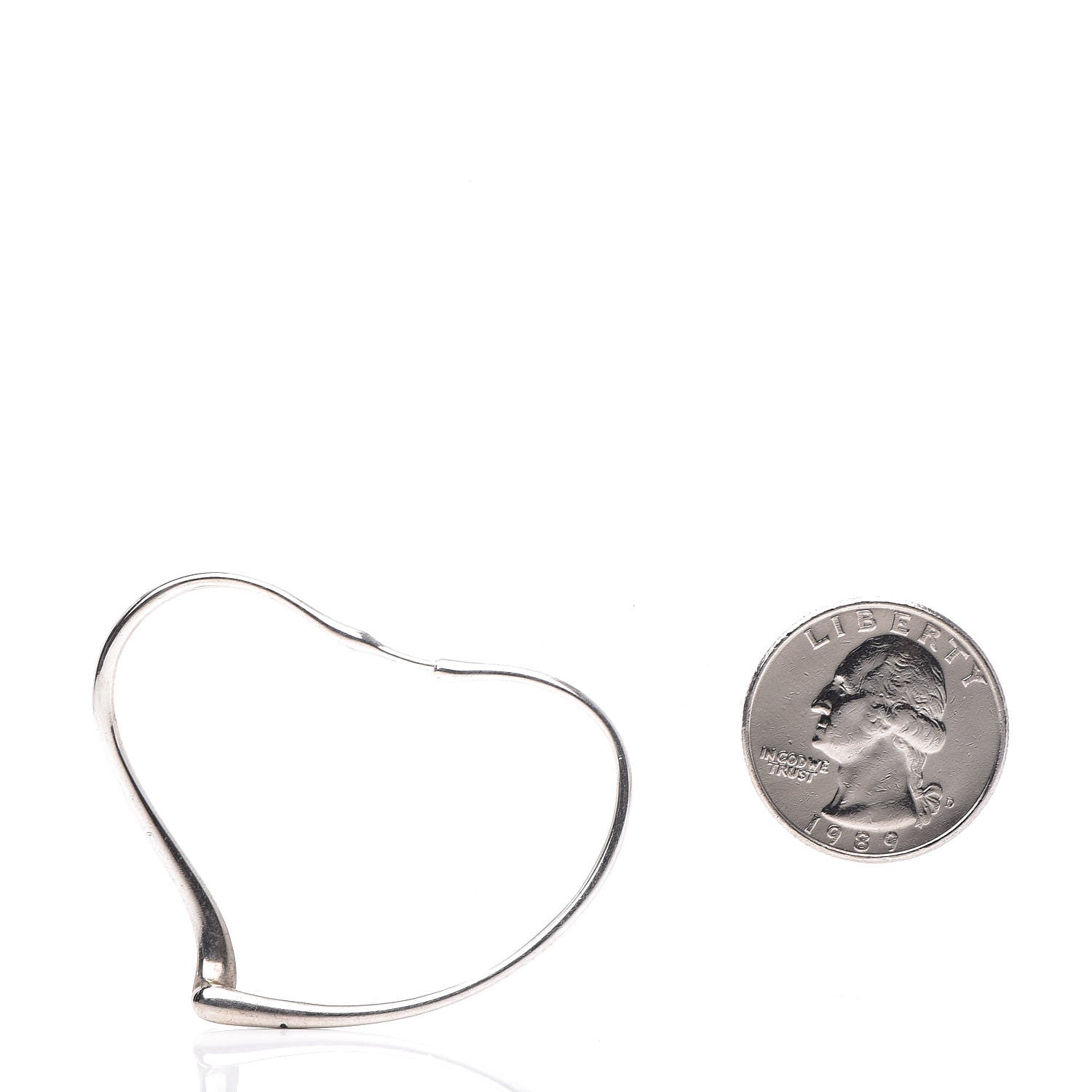 Tiffany Sterling Silver Small Elsa Peretti Open Heart Hoop Earrings 2 of 4