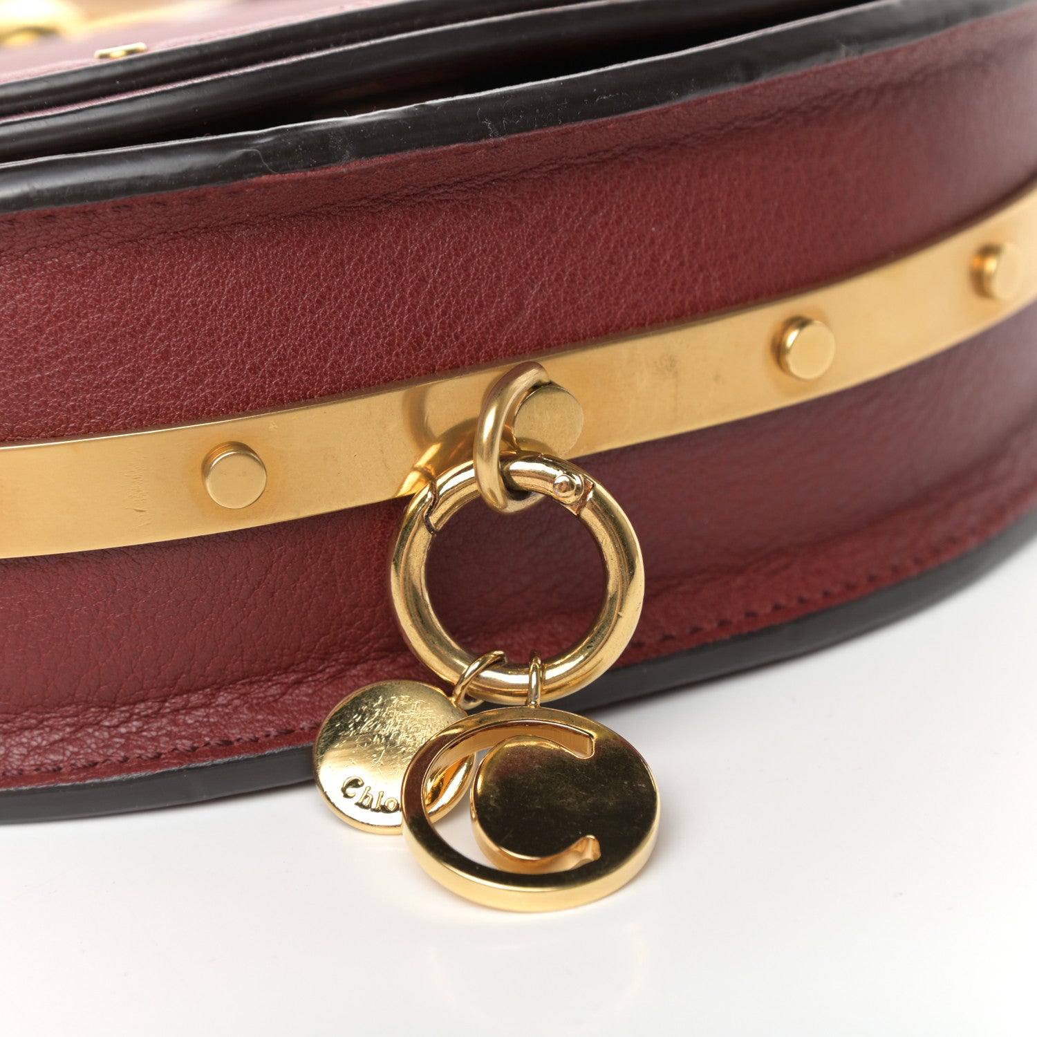 Chloe Calfskin Small Nile Bracelet Minaudiere Bag Sienna Red 10 of 11