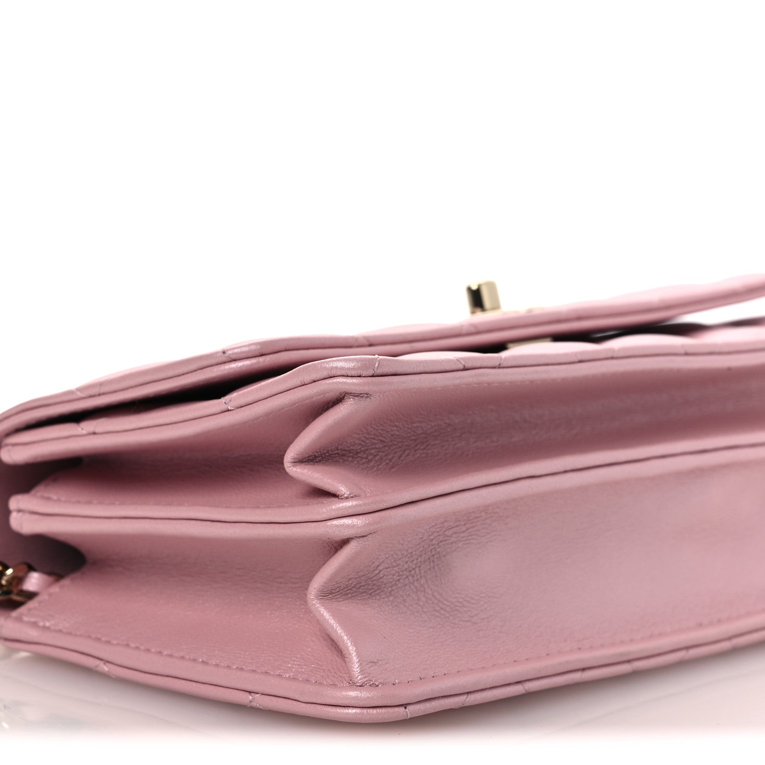 Chanel Pearly Lambskin Quilted Charms Wallet On Chain WOC Light Pink 10 of 12