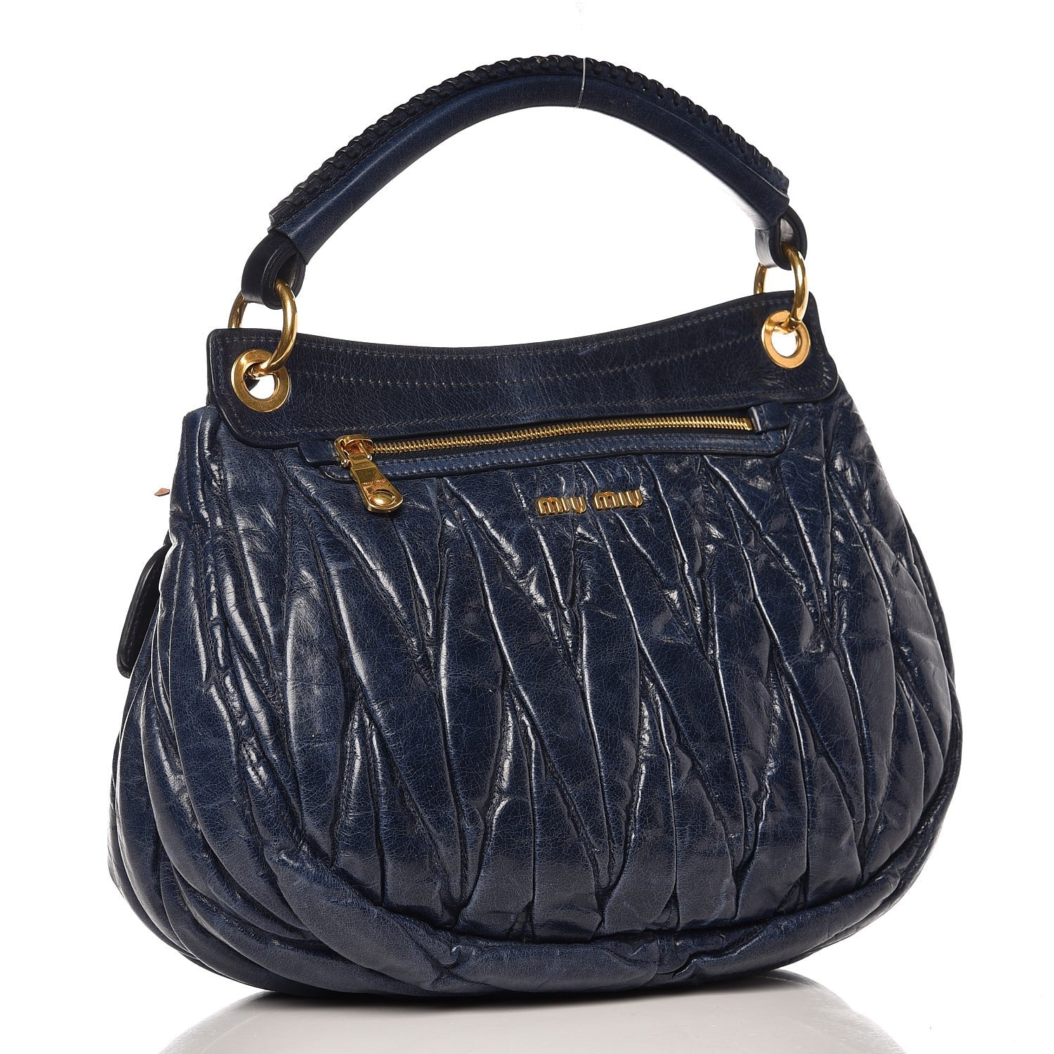 Miu Miu Matelasse Lux Nappa Hobo Inchiostro 3 of 9