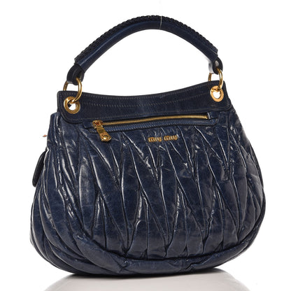 Miu Miu Matelasse Lux Nappa Hobo Inchiostro 3 of 9