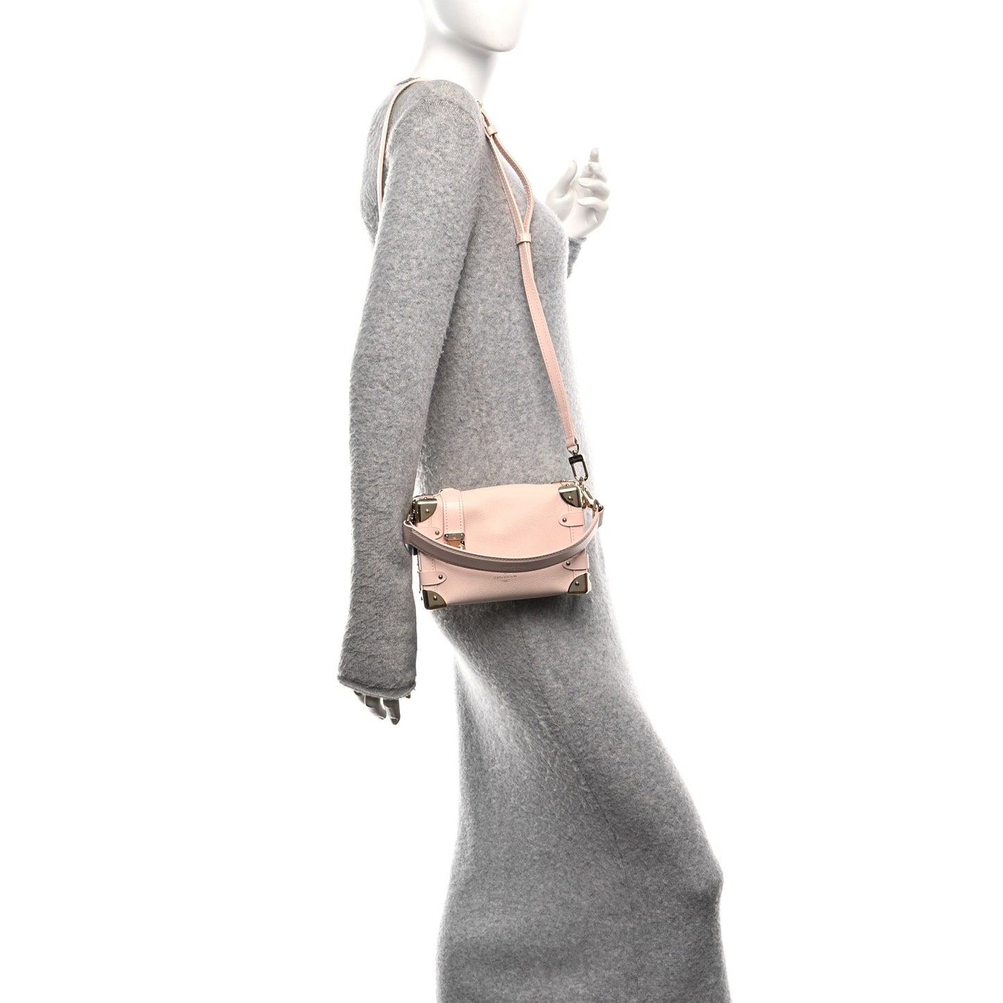 Grained Calfskin Side Trunk PM Pink Pearl