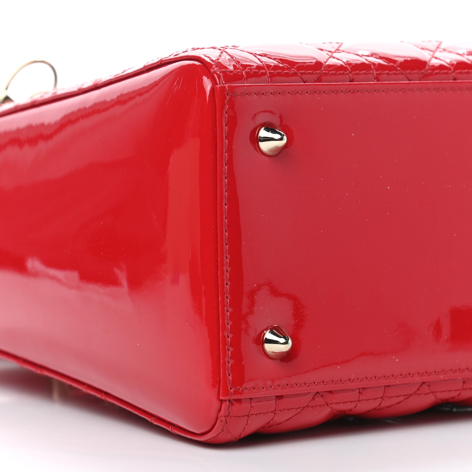 Christian Dior Patent Cannage Medium Lady Dior Red 8 of 9