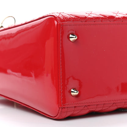Christian Dior Patent Cannage Medium Lady Dior Red 8 of 9