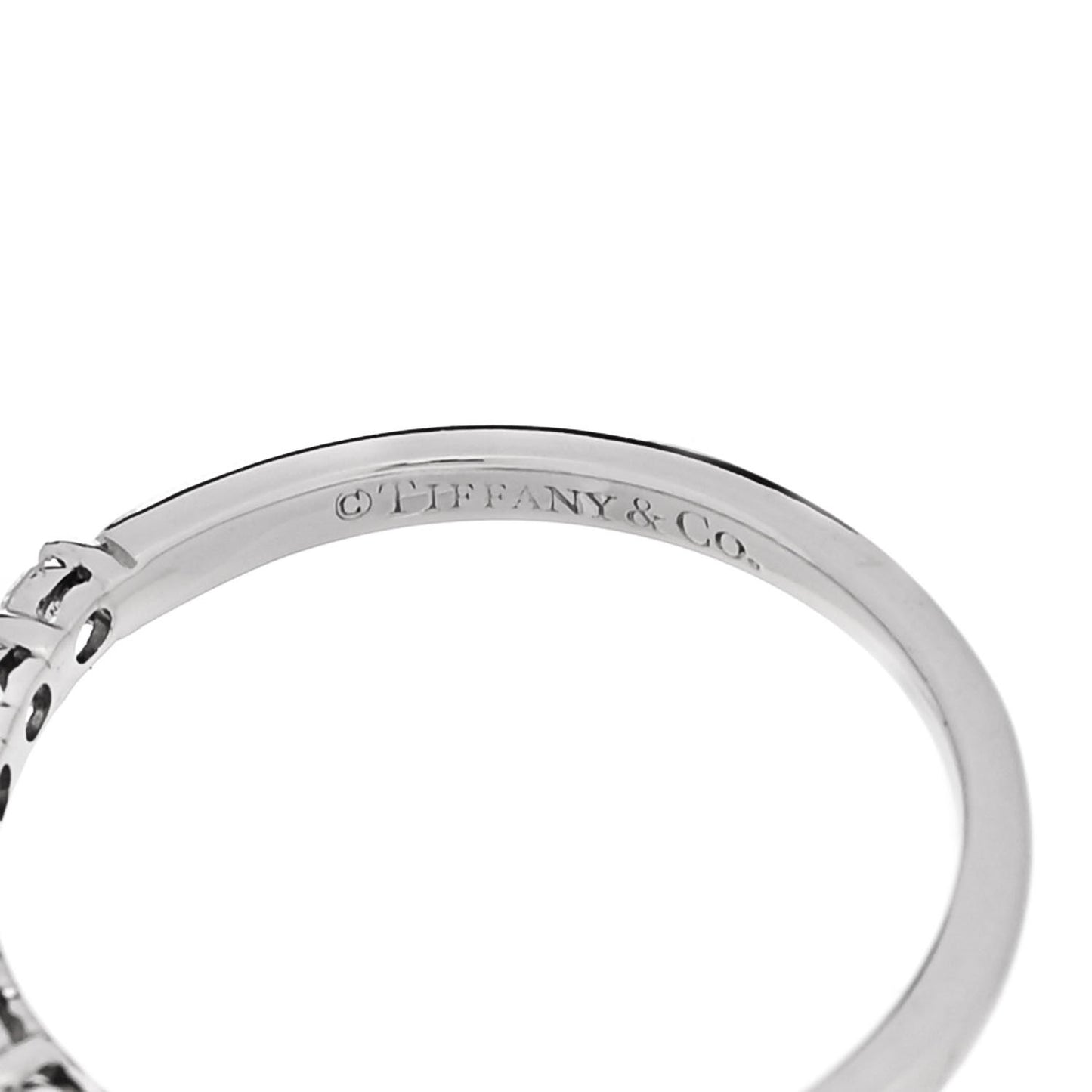 Platinum Diamond .27ctw 2.2mm Half Circle Forever Band Ring 53 6.5