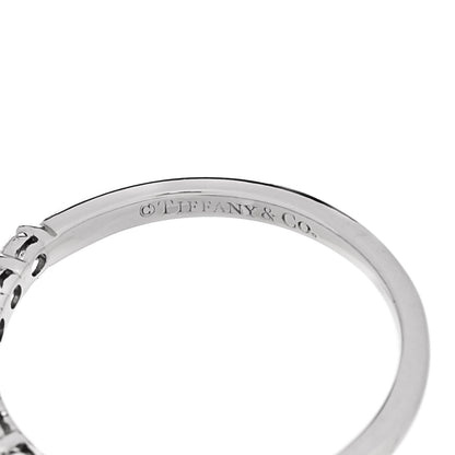 Tiffany Platinum Diamond .27ctw 2.2mm Half Circle Forever Band Ring 53 6.5 4 of 5