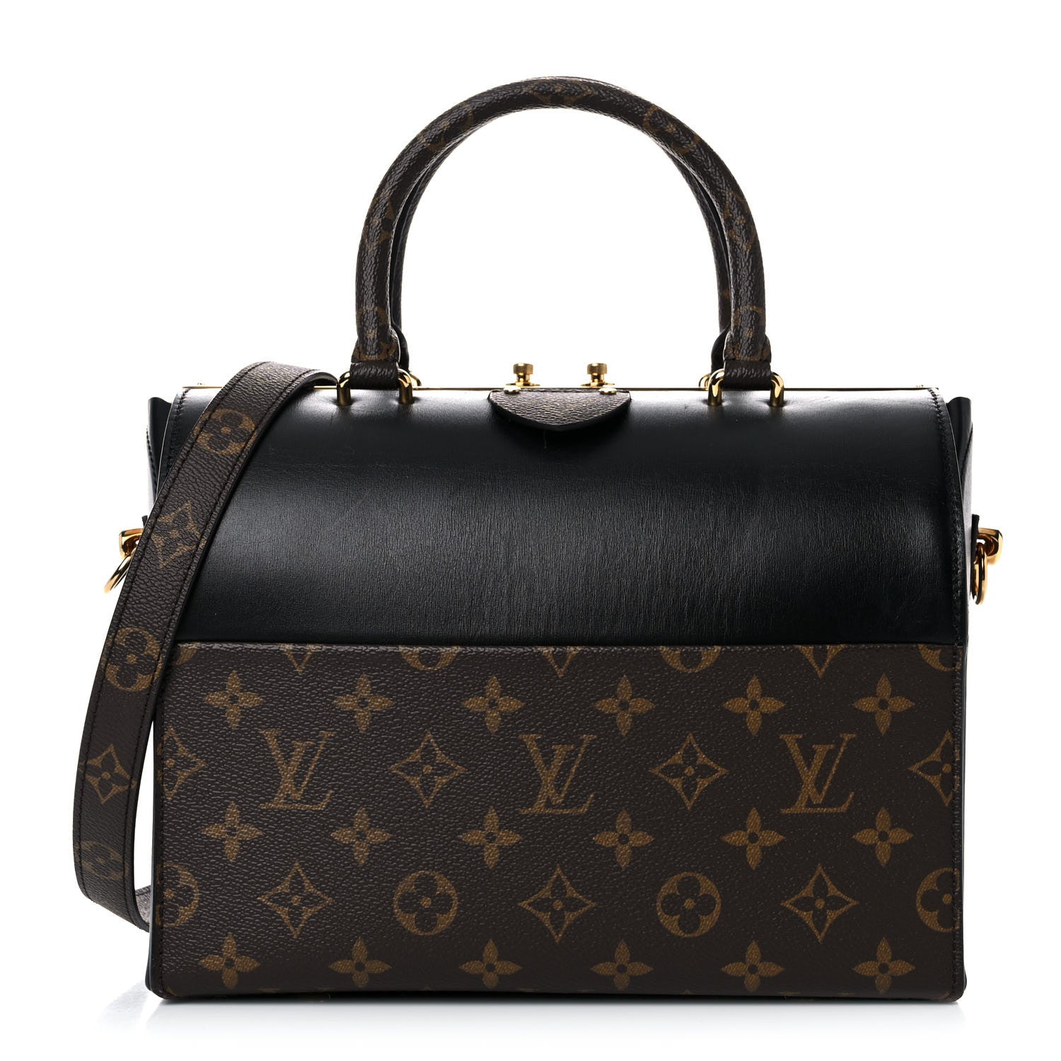 Louis Vuitton Calfskin Monogram Speedy Doctor 25 Black 2 of 33