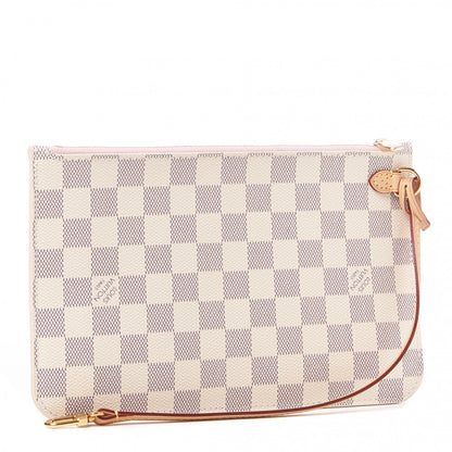 Louis Vuitton Damier Azur Neverfull MM GM Pochette Rose Ballerine 2 of 7