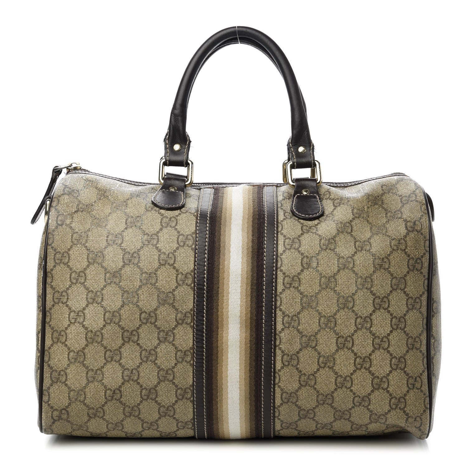 Gucci GG Plus Monogram Web Medium Joy Boston Dark Brown 1 of 11