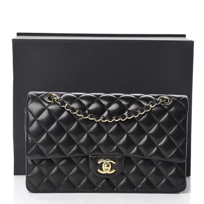 Chanel Lambskin Quilted Medium Double Flap Black 18 of 18