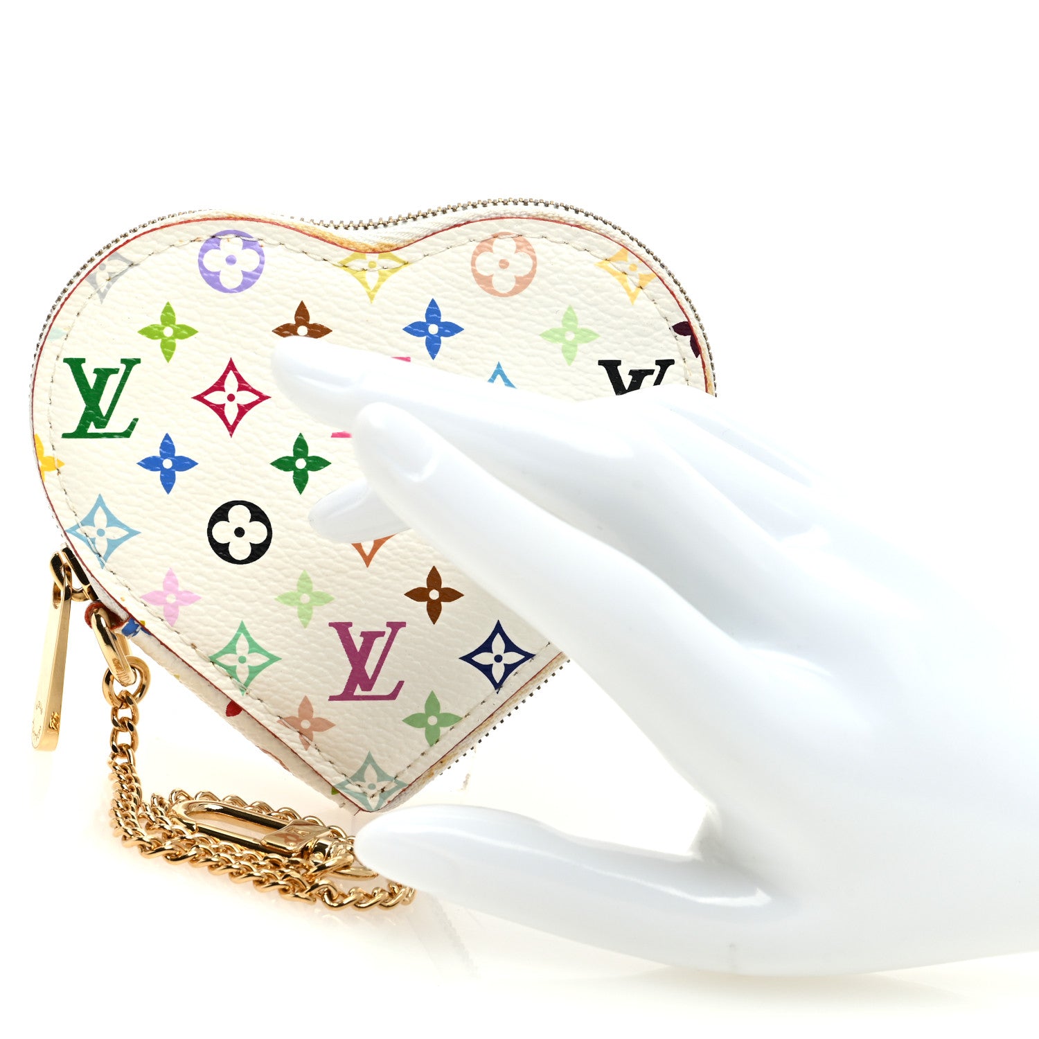 Louis Vuitton Monogram Multicolor Coeur Heart Coin Purse White 2 of 6