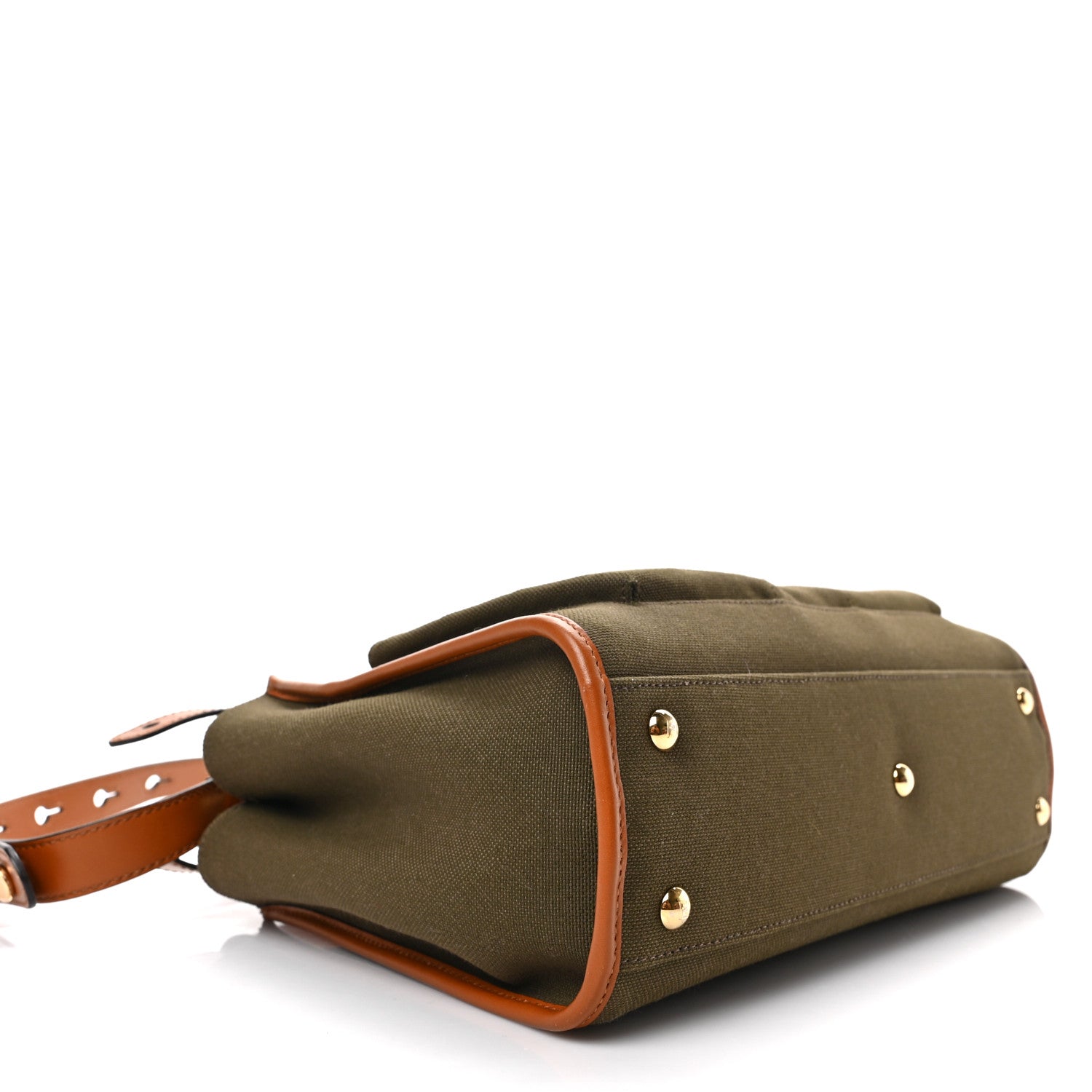 Fendi Canvas Calfskin Medium 3 Pocket Peekaboo Iconic Satchel Amazzonia Cuoio 4 of 10