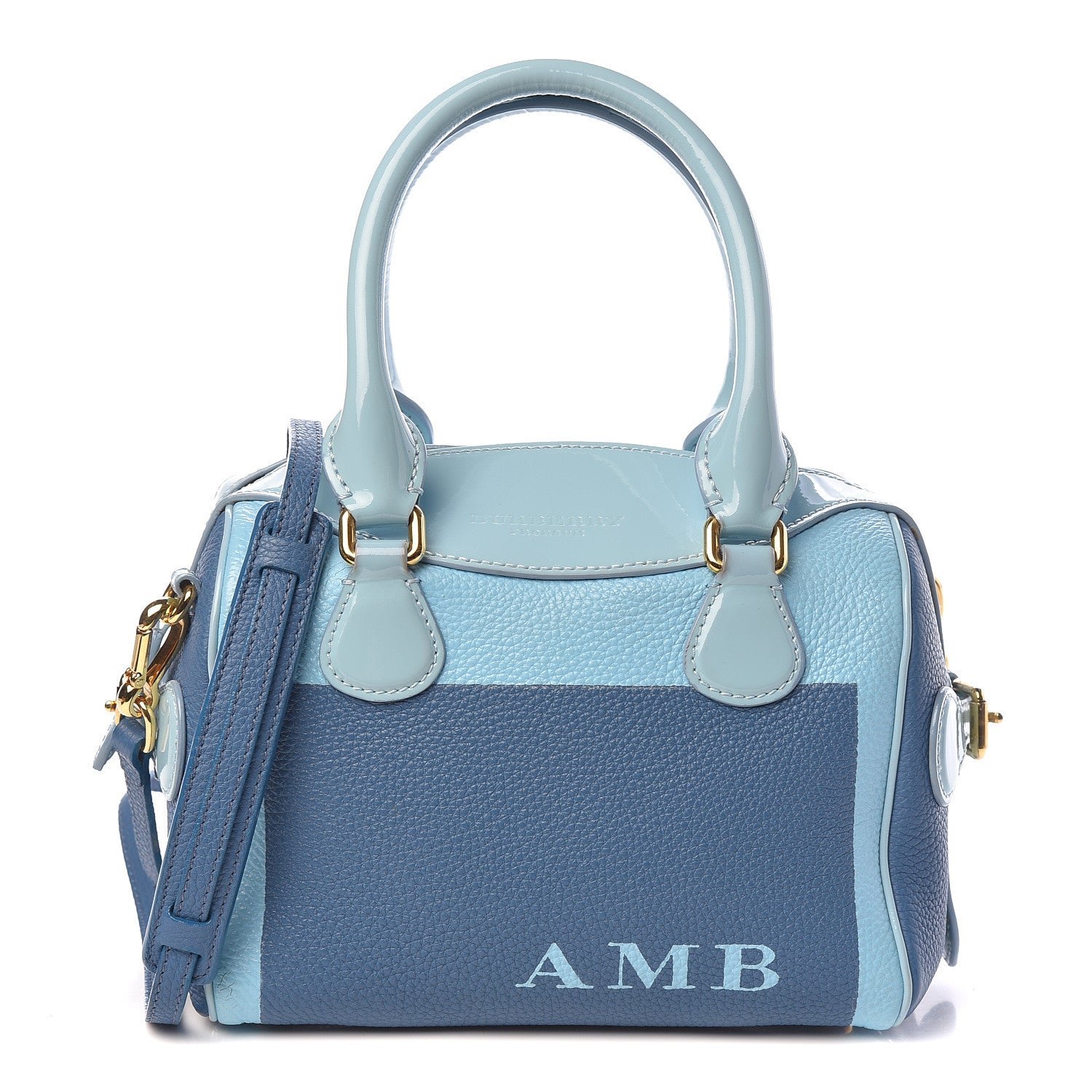Burberry Grained Calfskin Little Bee Bowling Bag Blue 1 of 9