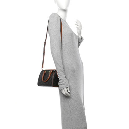 Celine Triomphe Canvas Calfskin Small Boston Bag Tan 2 of 9