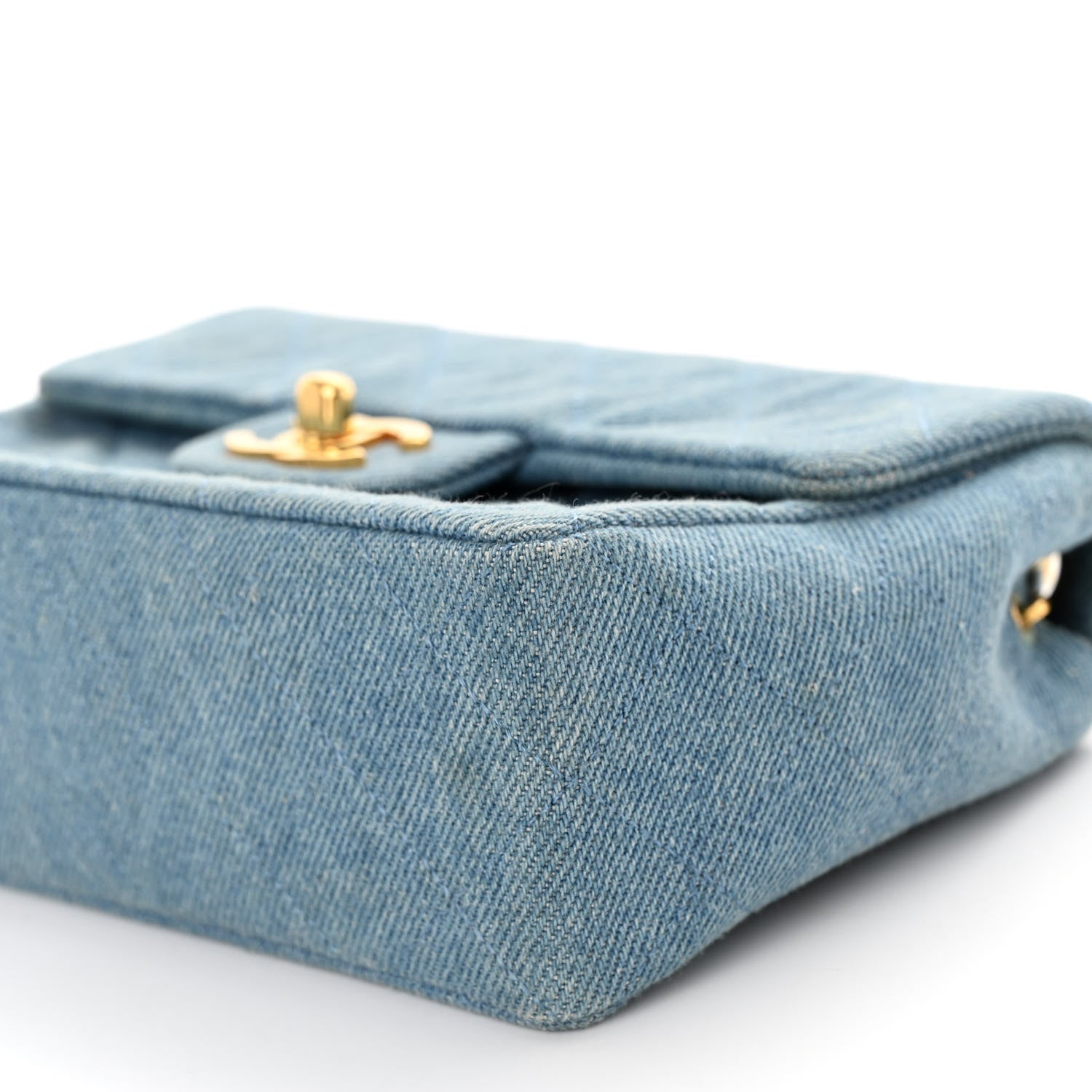 Chanel Denim Quilted Mini Square Flap Blue 10 of 10