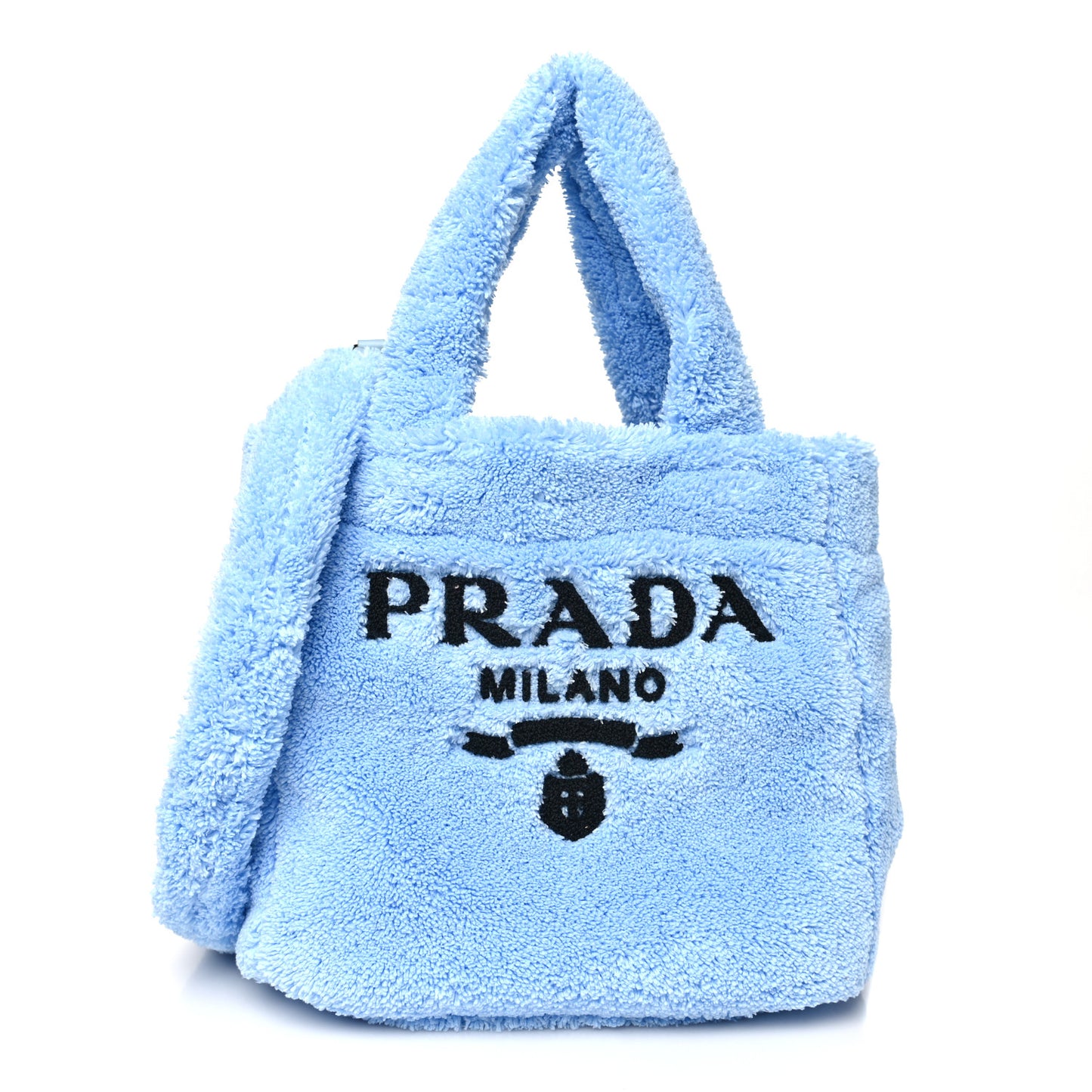 Terry Cloth Small Tote Bag Cielo Black