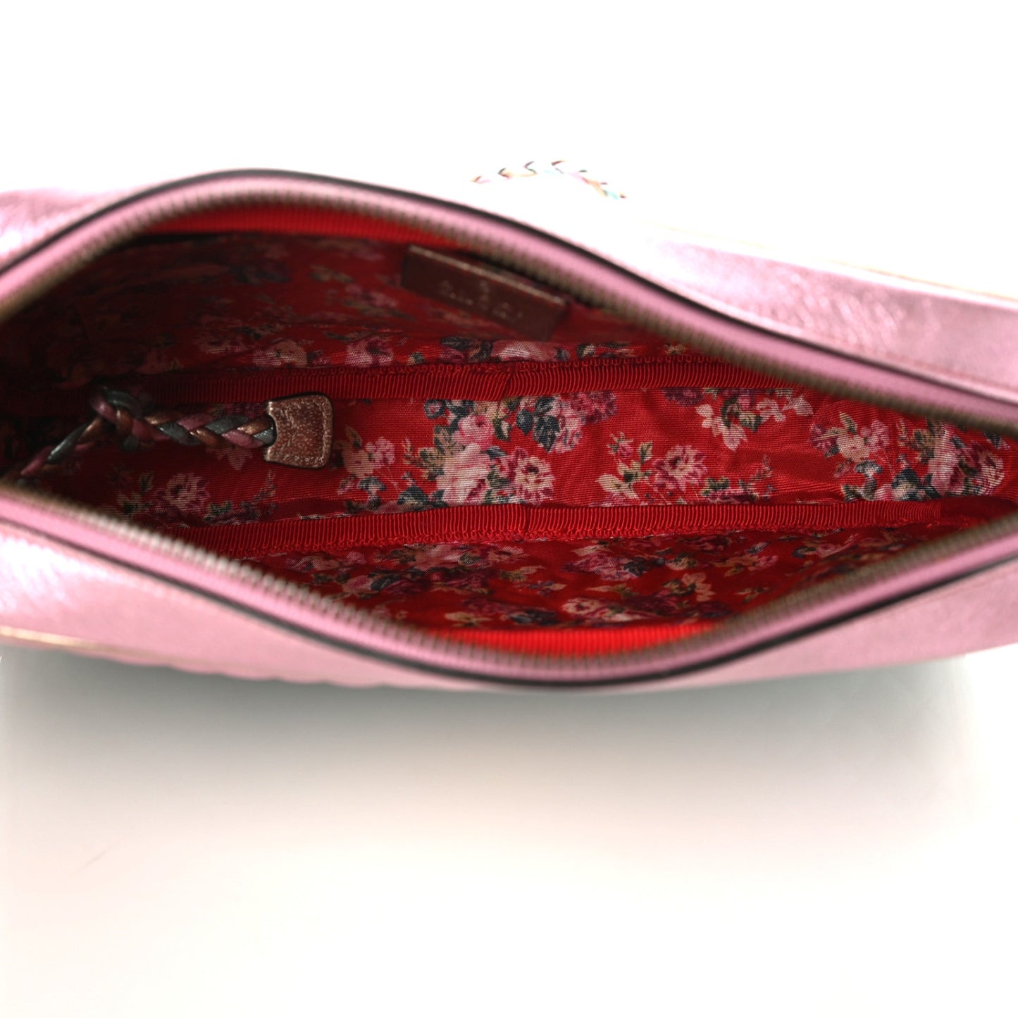 Laminated Nappa Trapuntata Small Zumi Shoulder Bag Rosa Lago Rame