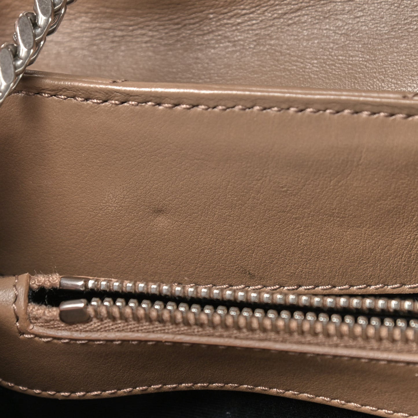 Calfskin Y Quilted Monogram Medium Loulou Chain Satchel Light Brown