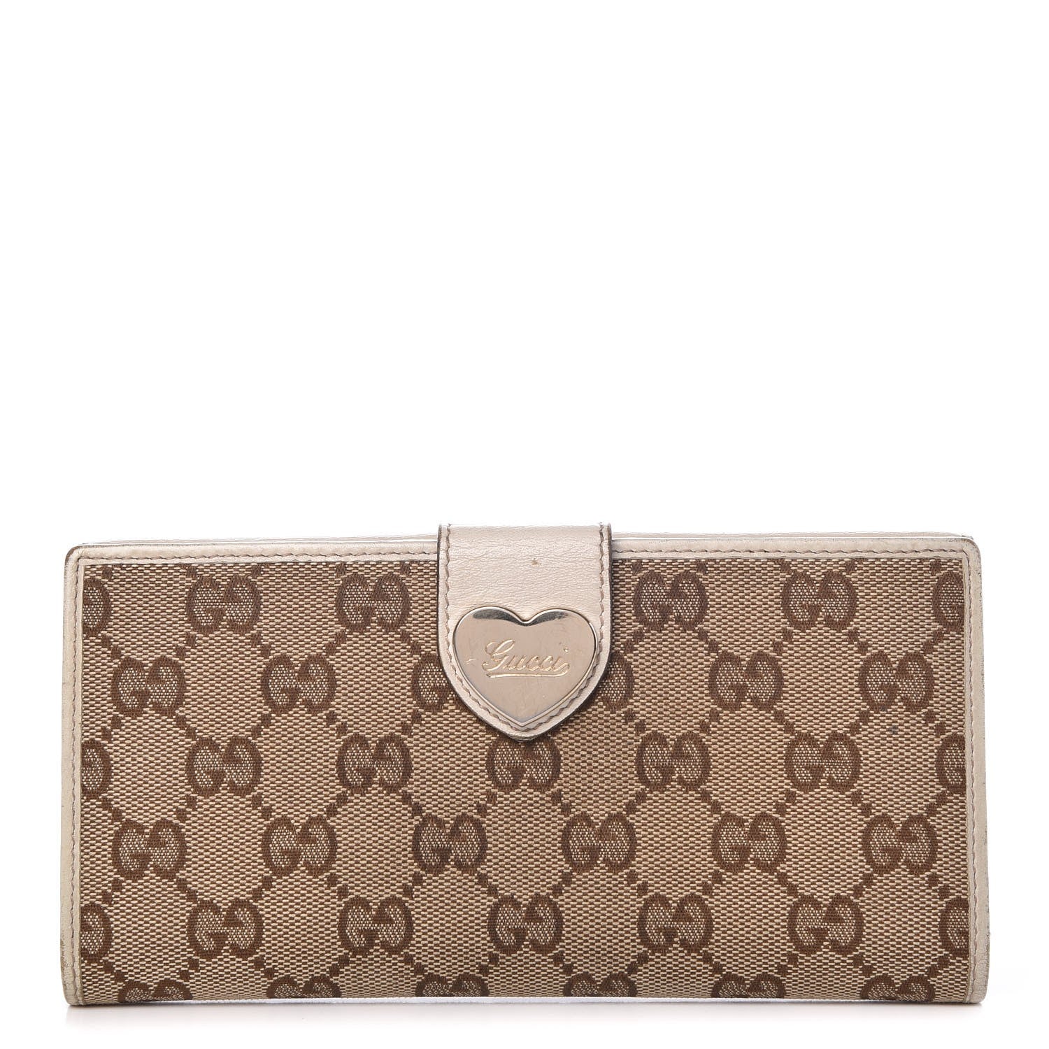 Gucci Monogram Heart Continental Wallet Off White 1 of 18