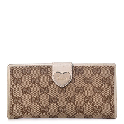 Gucci Monogram Heart Continental Wallet Off White 1 of 18