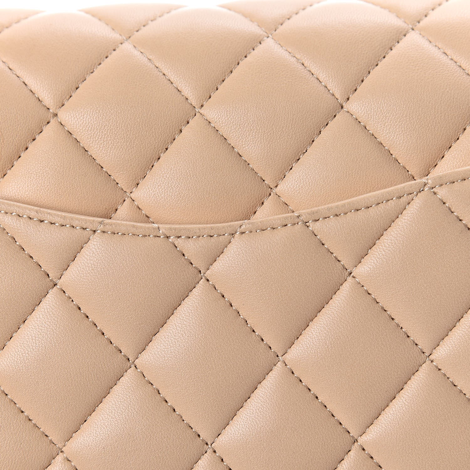 Chanel Lambskin Quilted Medium Double Flap Beige 13 of 14