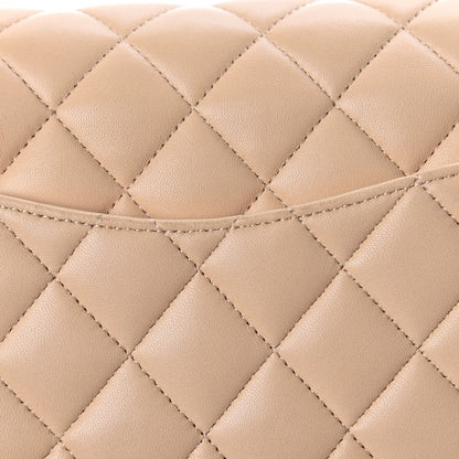 Chanel Lambskin Quilted Medium Double Flap Beige 13 of 14