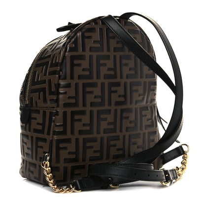 Fendi Vitello Bi-Color FF 1974 Embossed Mini Backpack Maya Black 3 of 17