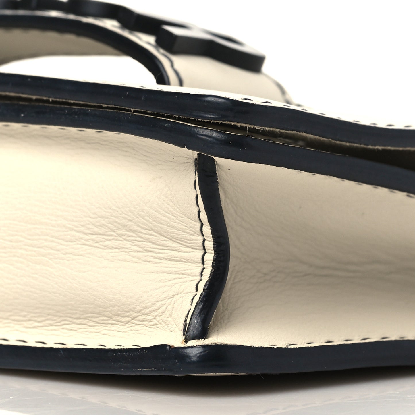 Smooth Calfskin Mini J'Adior Chain Flap Bag Off White