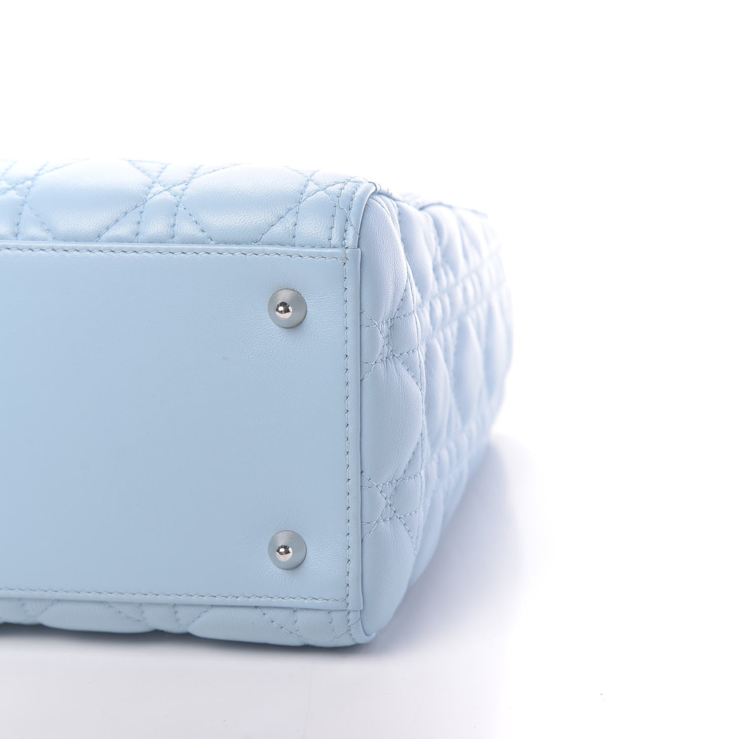 Christian Dior Lambskin Cannage Medium Lady Dior Light Blue 9 of 10