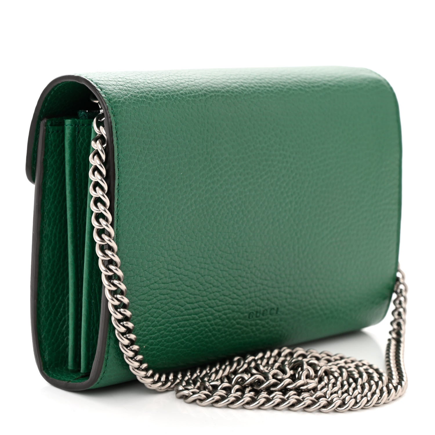 Gucci Calfskin Mini Dionysus Chain Wallet Emerald 3 of 12