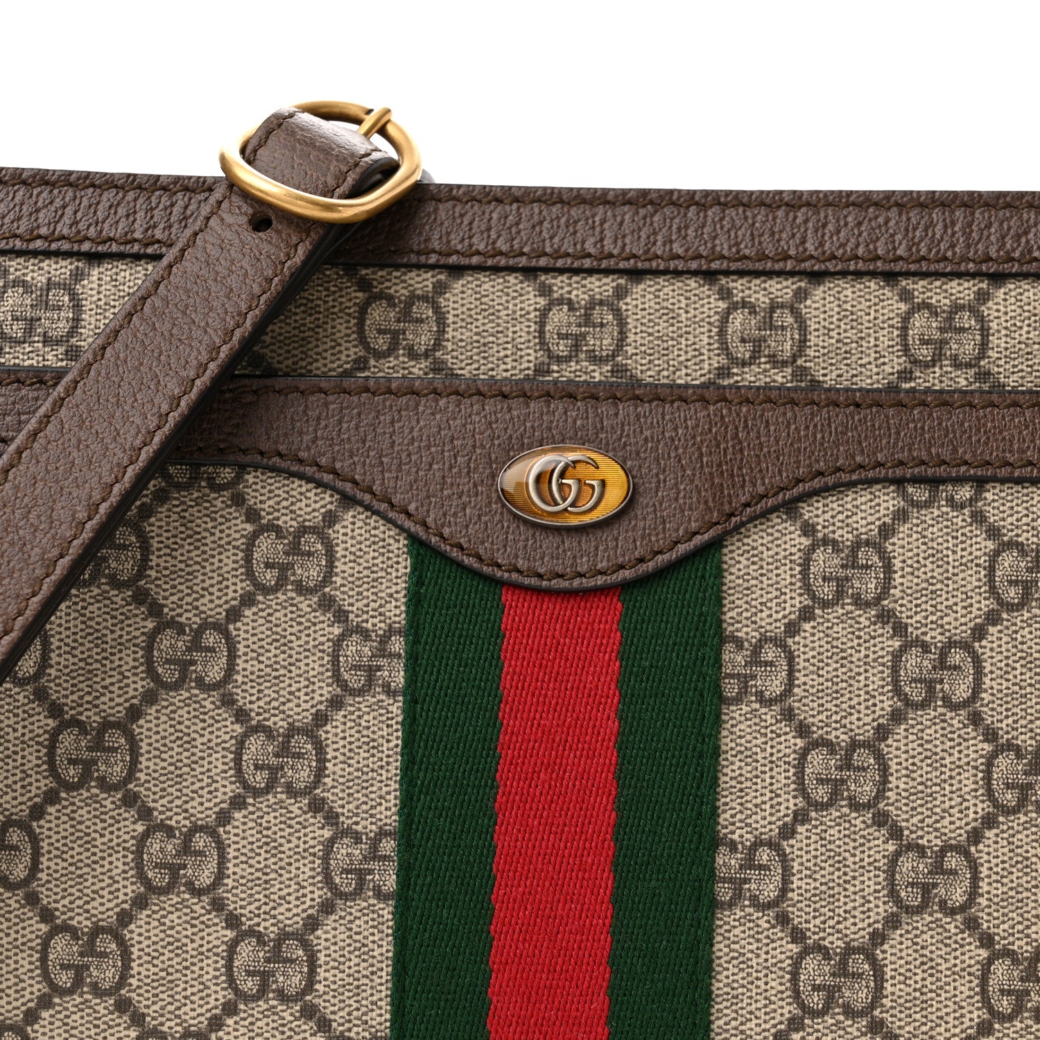 Gucci GG Supreme Monogram Web Medium Ophidia Shoulder Bag Beige New Acero 8 of 10