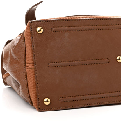 Saint Laurent Calfskin Canvas Medium Muse Two Brown 9 of 14