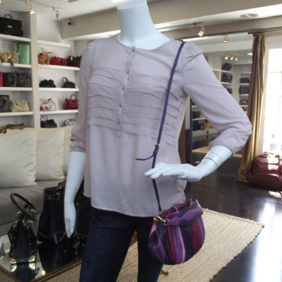 Prada Nappa Trembled Blossoms Stripes Crossbody Ibisco Viola 2 of 9