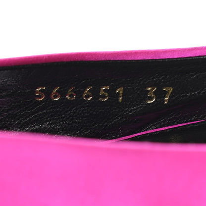 Balenciaga Satin BB Knife Pointy Toe Slingback Flats 37 Neon Pink 7 of 7