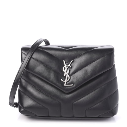 Saint Laurent Calfskin Y Quilted Monogram Toy Loulou Crossbody Bag Black 1 of 10