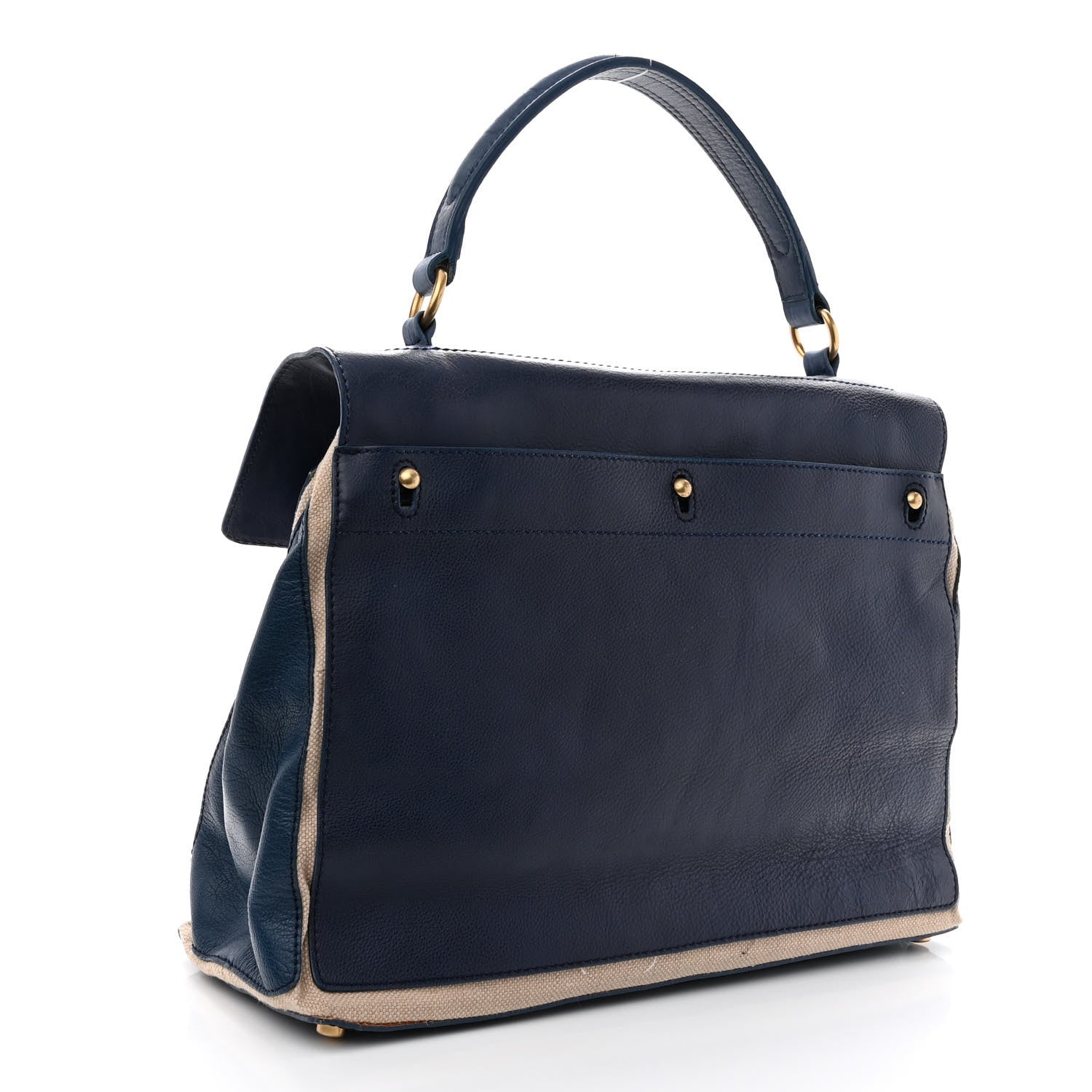 Saint Laurent Calfskin Nubuck Crocodile Embossed Large Muse Two Blue 3 of 13