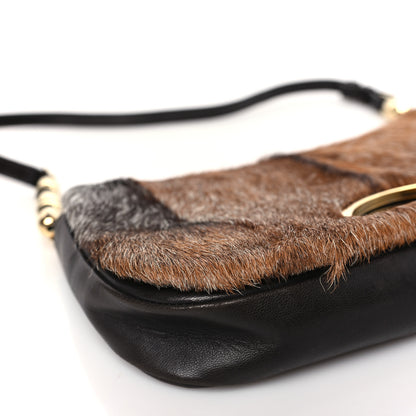 Christian Dior Pony Hair Malice Shoulder Bag Brown Black 7 of 8