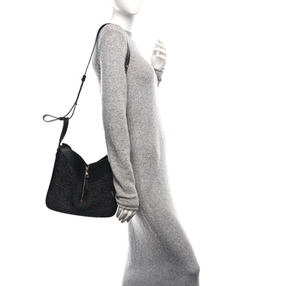 Loewe Jacquard Anagram Calfskin Small Hammock Shoulder Bag Black Charcoal 2 of 10