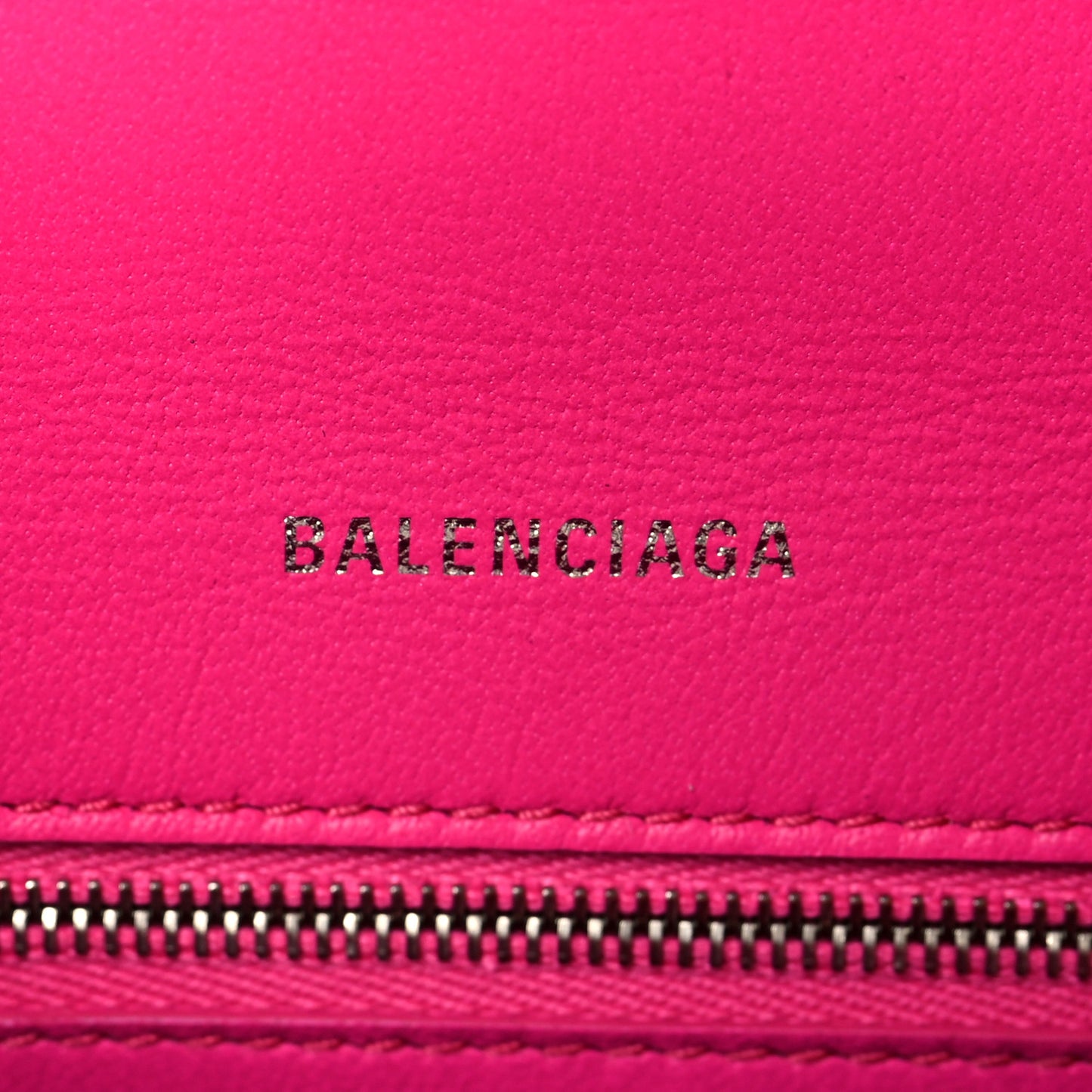 Shiny Box Calfskin Small Hourglass Top Handle Bag Acid Fuchsia