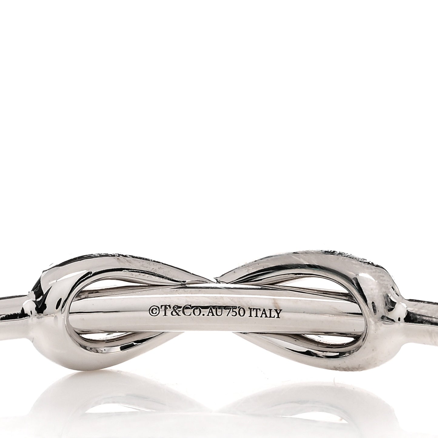 18K White Gold Diamond Infinity Cuff Bracelet