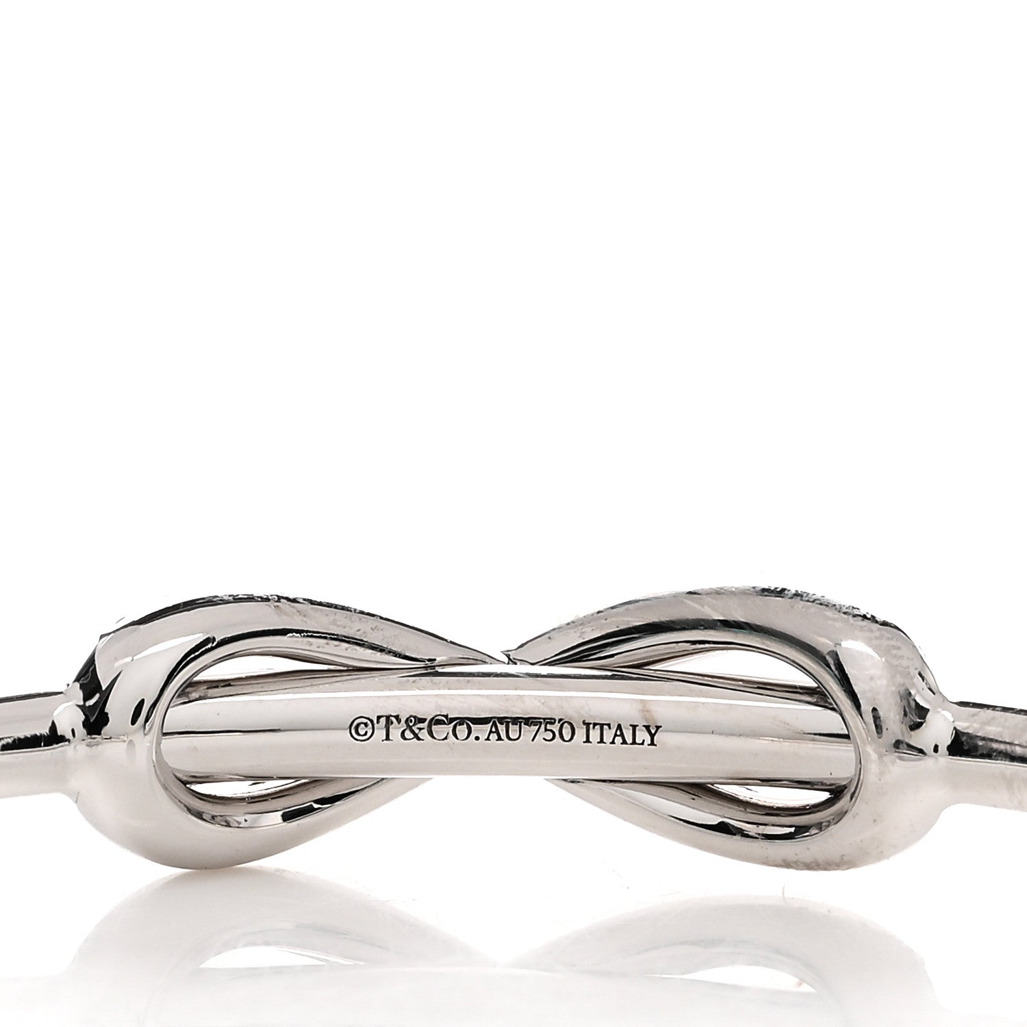 Tiffany 18K White Gold Diamond Infinity Cuff Bracelet 3 of 3