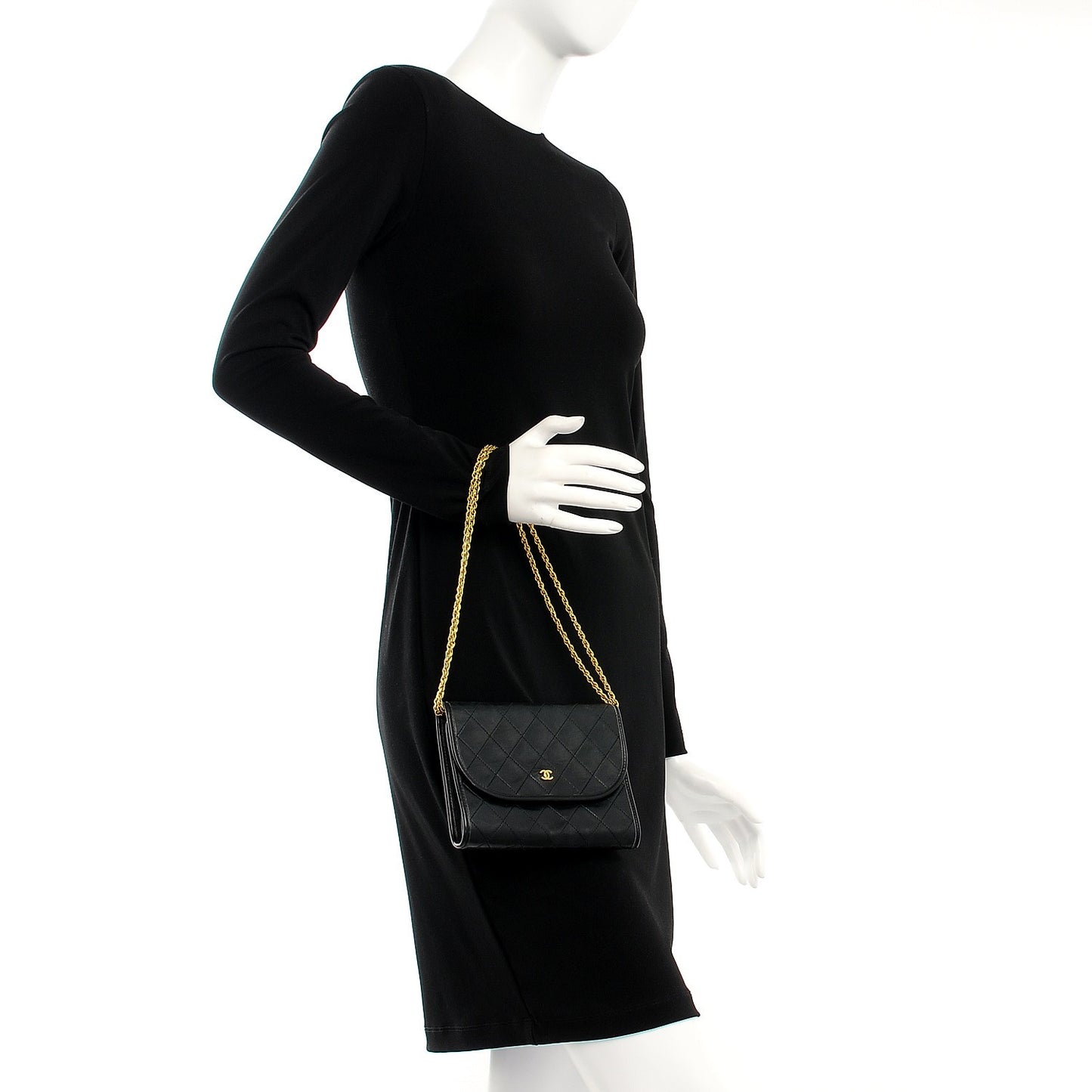 Lambskin Quilted Small Single Flap Black