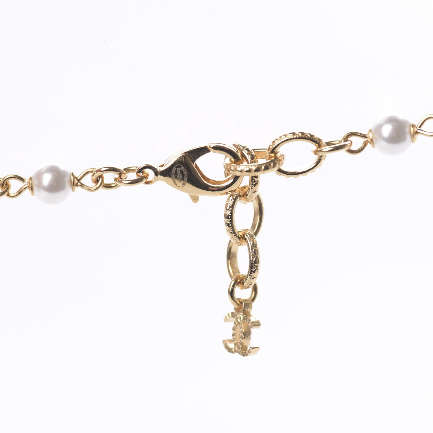 Chanel Pearl Crystal 90's Icon CC Necklace Gold 7 of 8