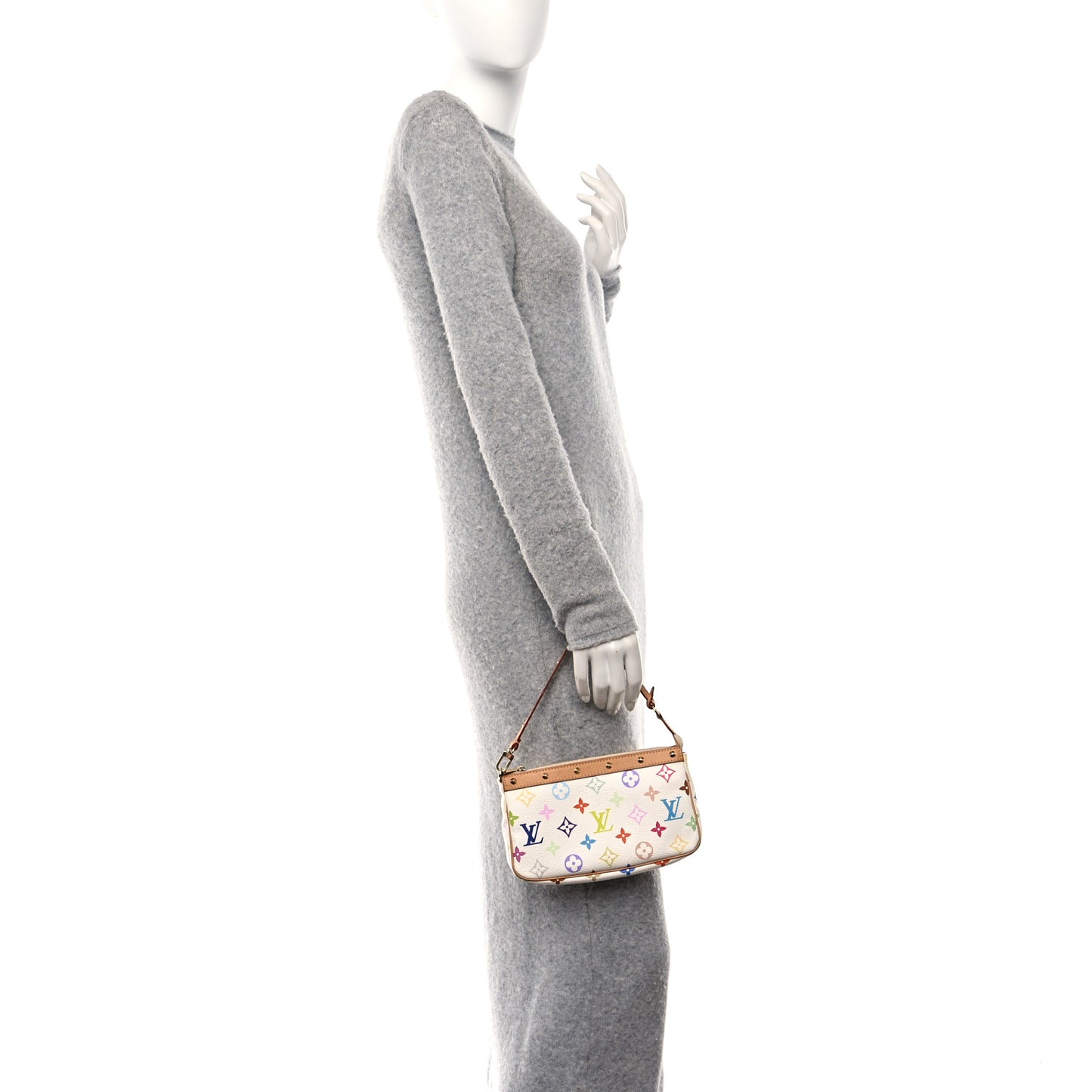 Monogram Multicolor Pochette Accessories White