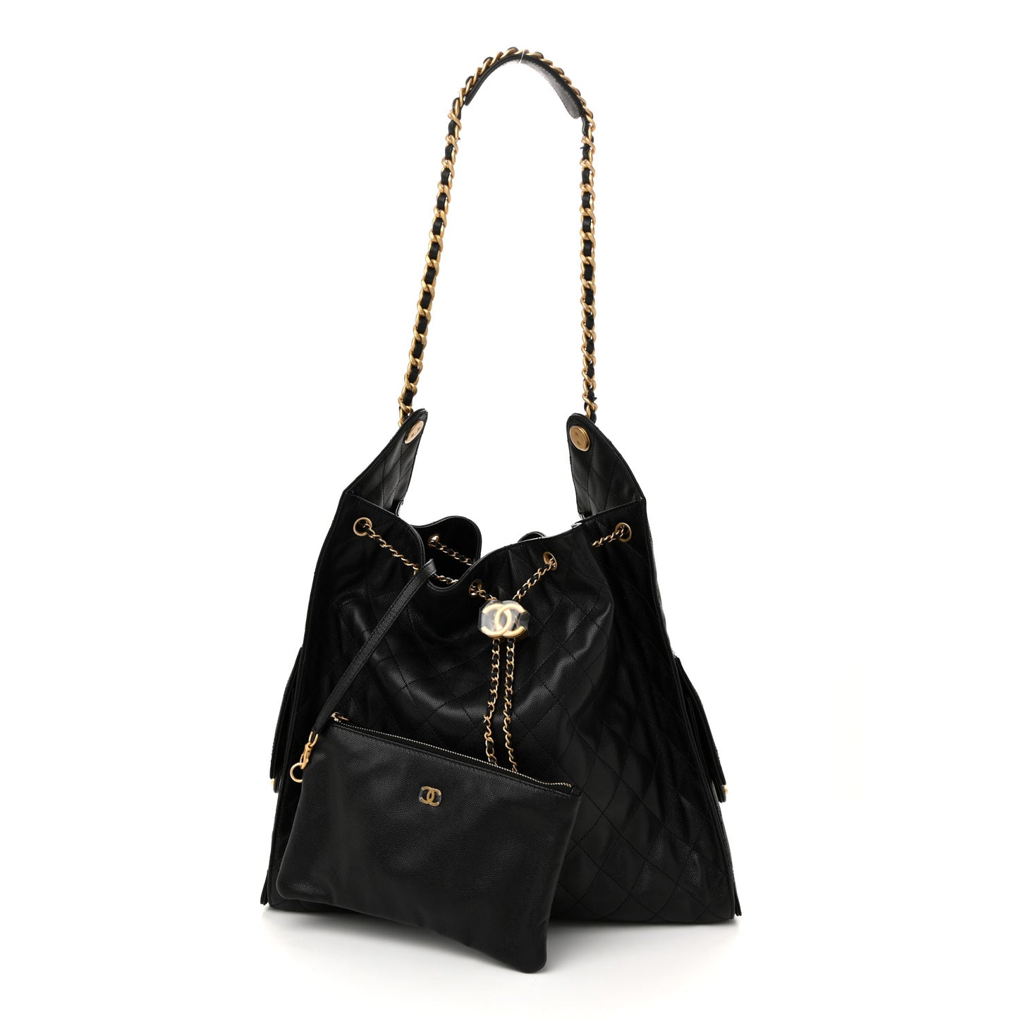 Caviar Quilted Large Chanel 25 Handbag Black