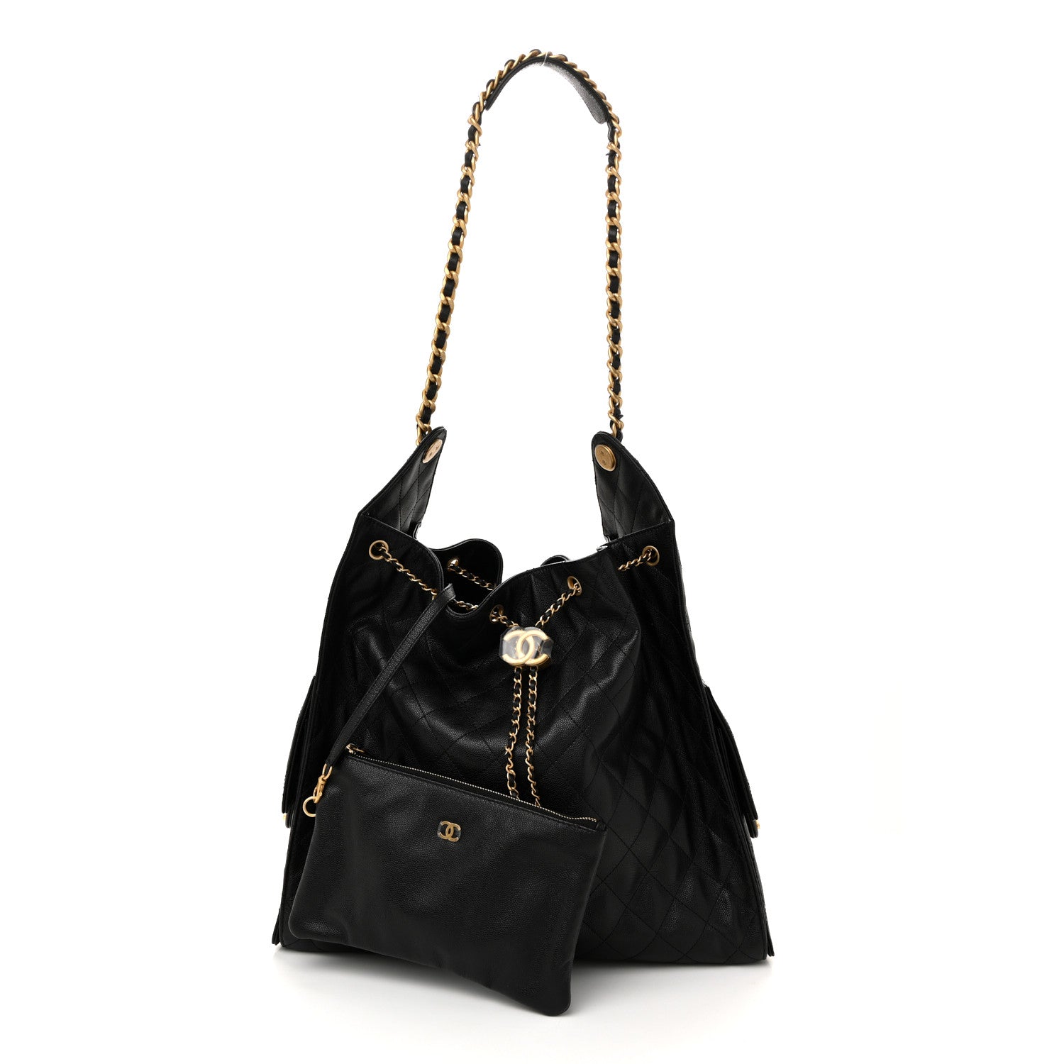 Chanel Caviar Quilted Large Chanel 25 Handbag Black 3 of 11