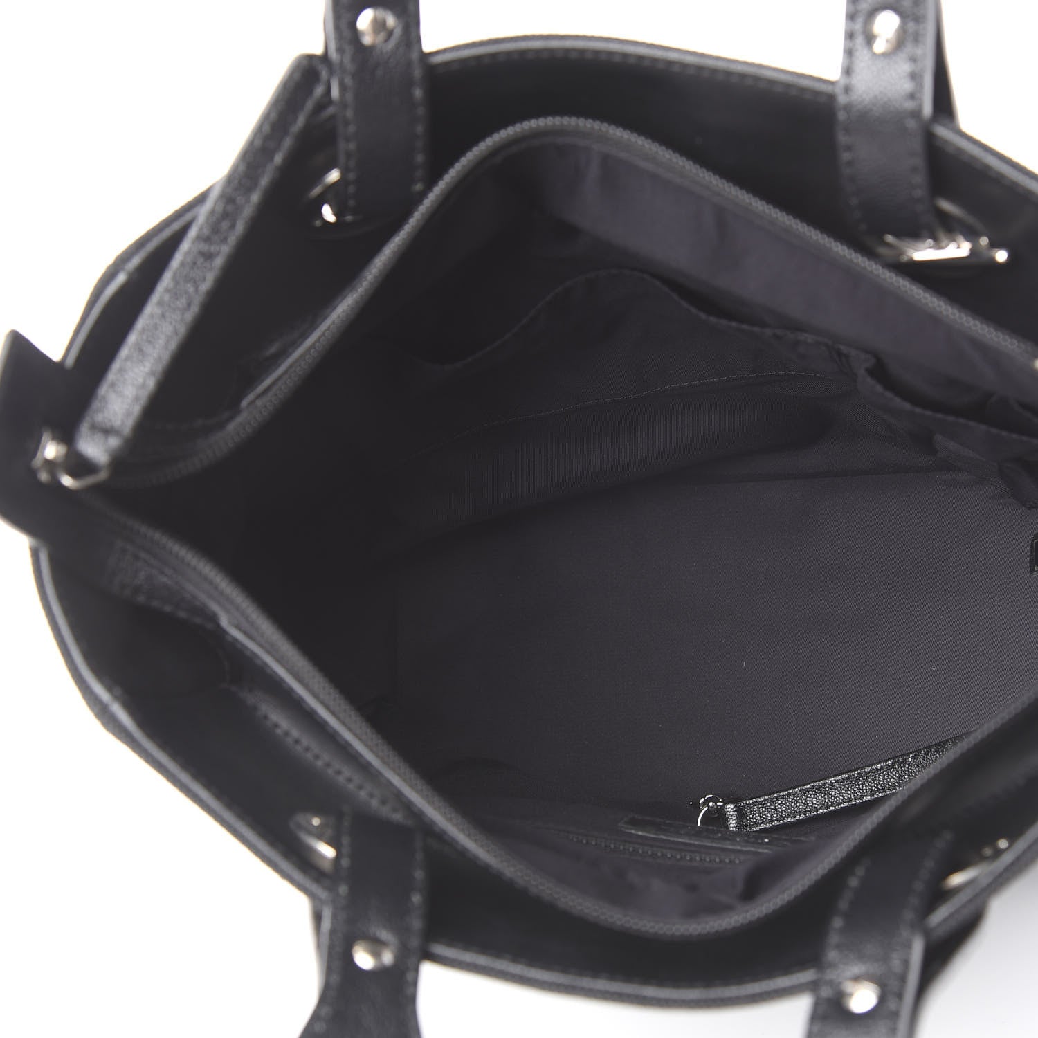 Chanel Coated Canvas Quilted Small Paris Biarritz Tote Black 4 of 9