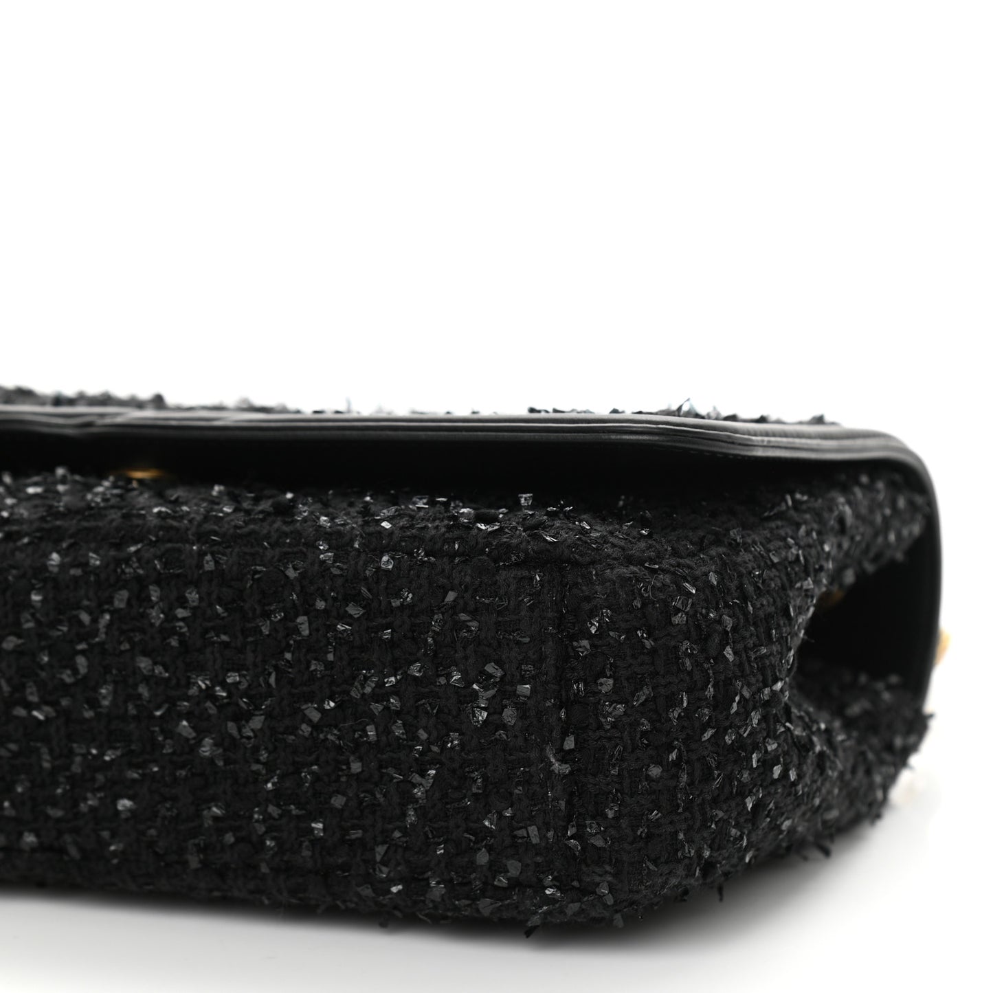 Tweed Calfskin Quilted Medium CC Filigree Flap Black